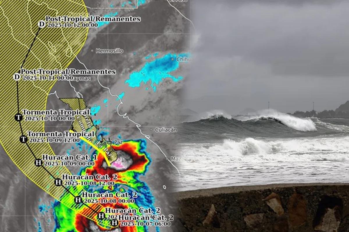 ¡Alerta en el Pacífico!... Priscila toma fuerza de huracán 2 y cambia trayectoria; se dirige a Sonora