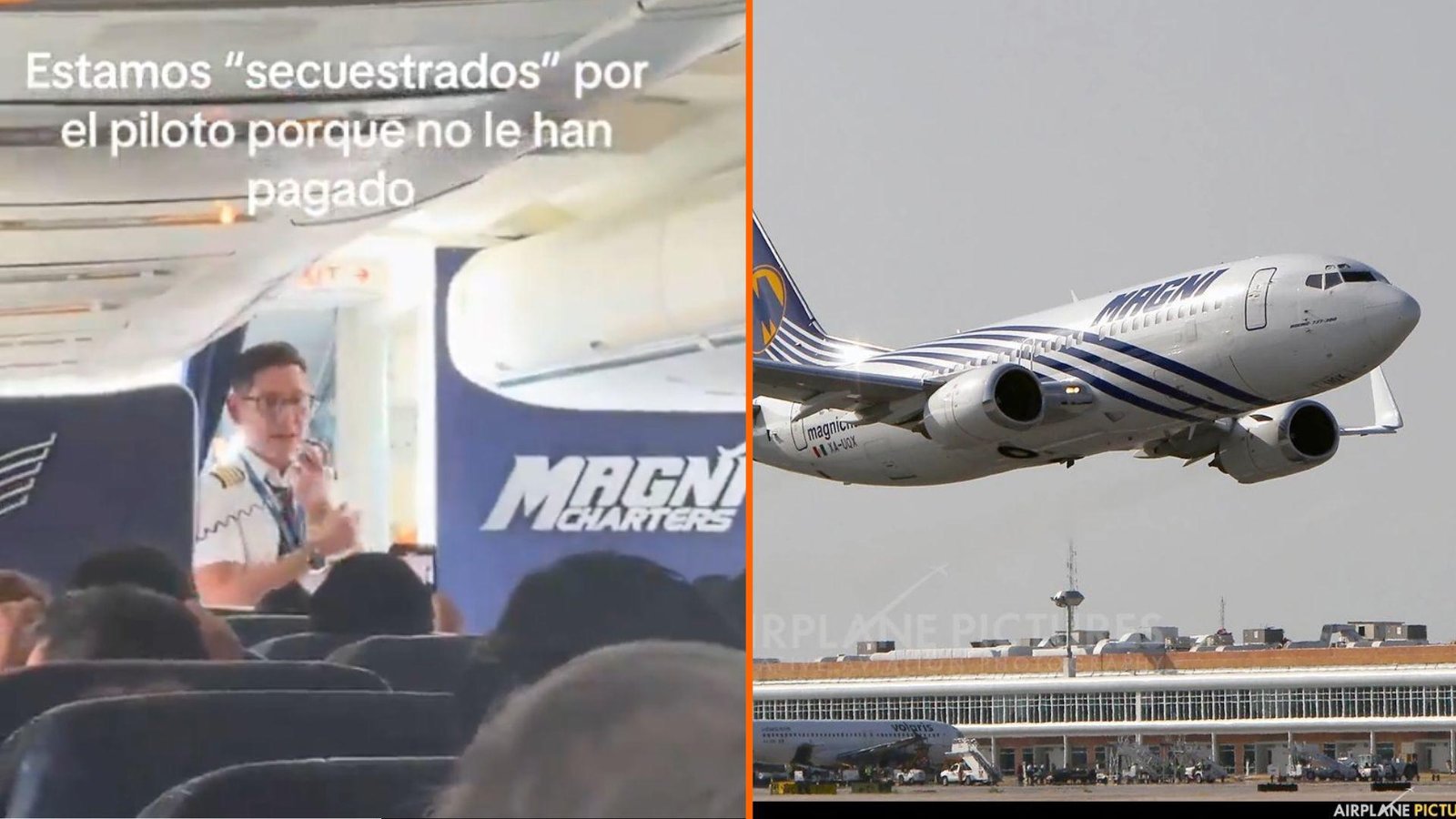 Piloto de Magnicharters retiene avión de Cancún a CDMX por horas; denuncia falta de pago