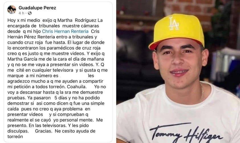 Torreón: madre de Chris Hernán exige a autoridades presenten videos de seguridad